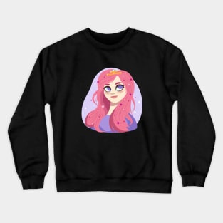 Cute Girl Cartoon Princess Design Crewneck Sweatshirt